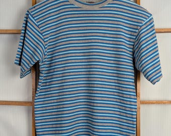 Camiseta vintage de algodón a rayas horizontales de los 90 - Talla grande para niño