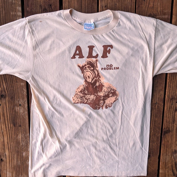 Vintage 80s Paper Thin Alf "No Problem" Single Stitch Tee - XL (fits L)