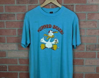 Vintage 1985 Drinking Beer "Fupped Duck" ORIGINAL Graphic Tee - Large