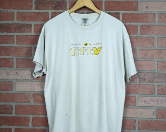 Vintage 1999 Double Sided Warren Miller&#39;s Fifty ORIGINAL Snowboarding / Ski Movie Promo Tee - Extra Large