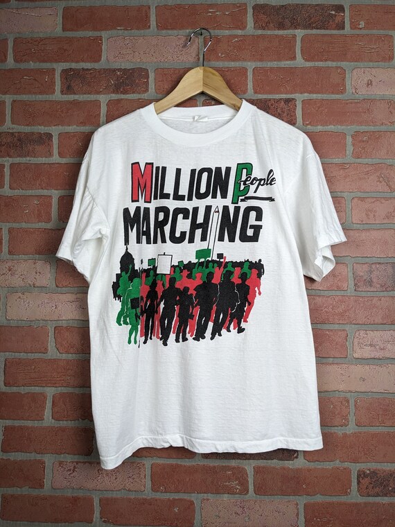 Vintage 90s Million People Marching ORIGINAL Million Man March Tee 