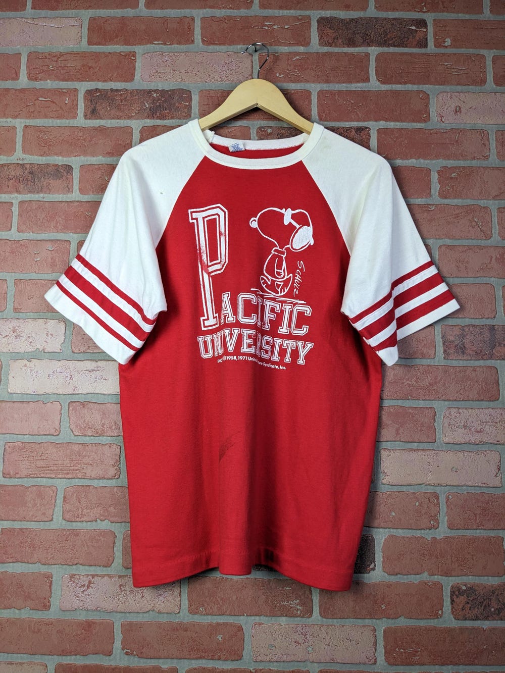 Vintage 80S Pacific University Snoopy Original Collegiate Tee - Extra Large Peakteedesigns
