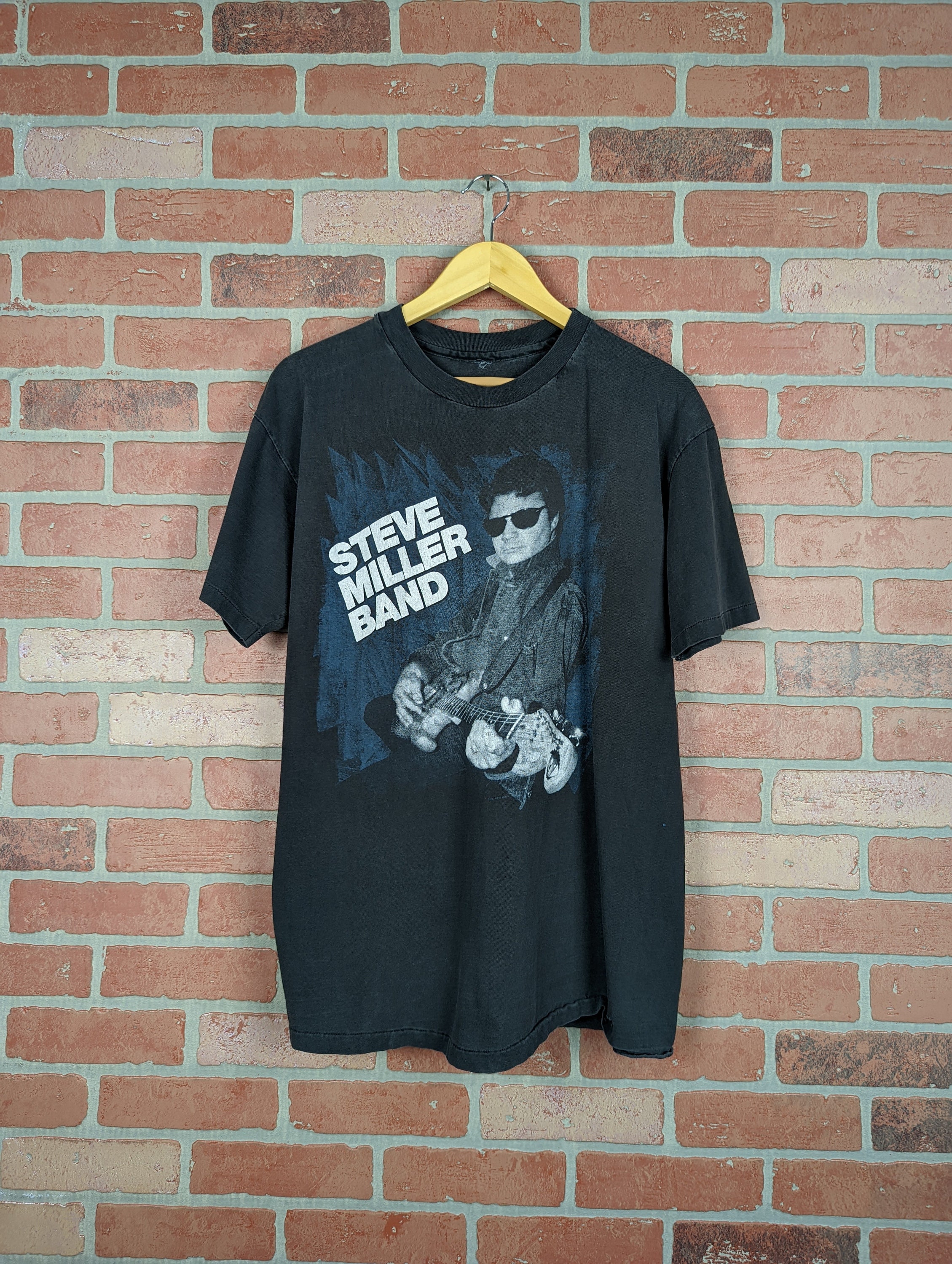 vintage 1990 Double Face Steve Miller Band « Gangster of Love » ORIGINAL Tour Tee - Etrxa Large