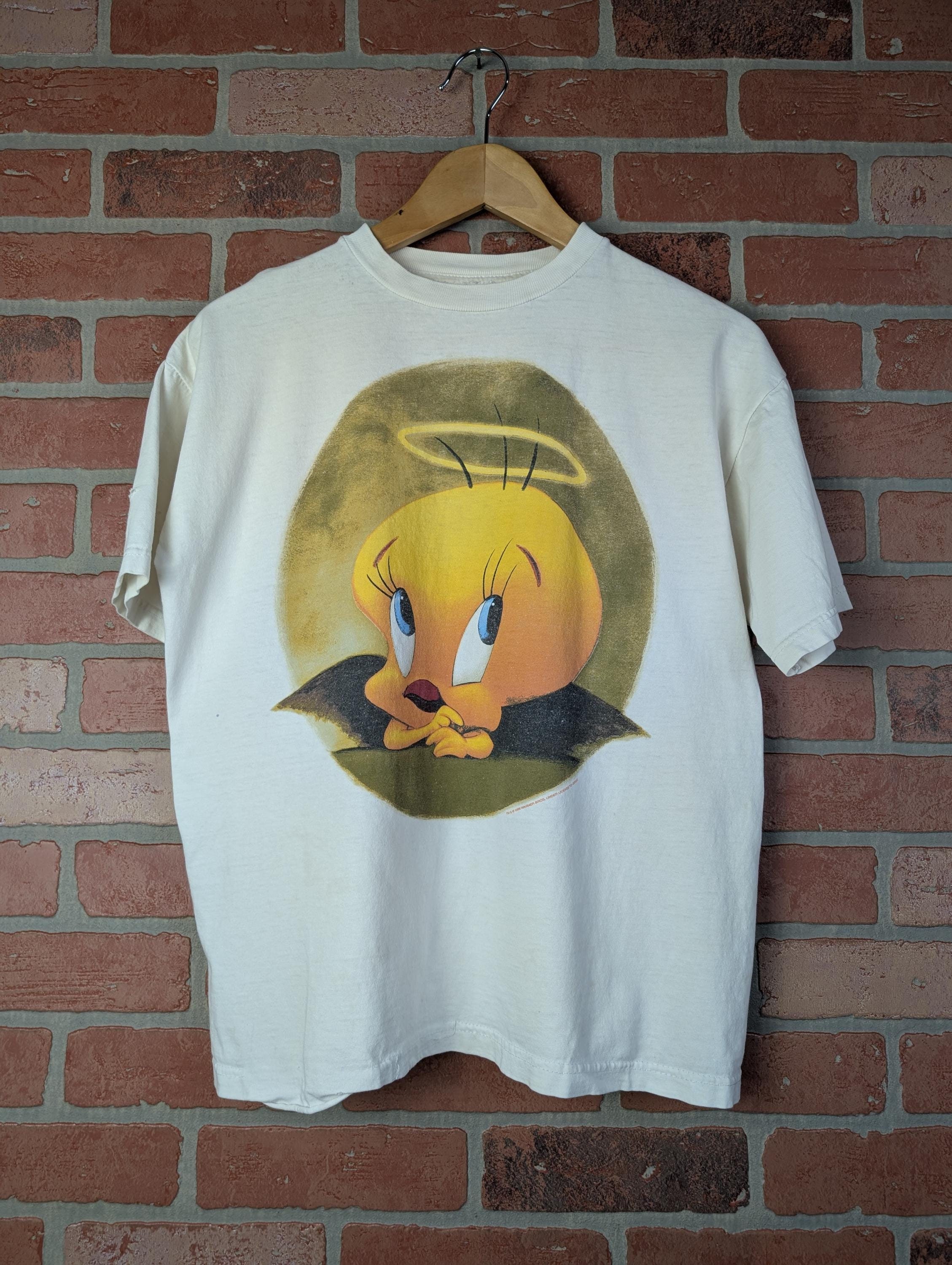 Vintage 1997 Tweety Bird Angel Baby ORIGINAL Cute Cartoon Tee 
