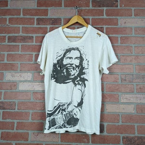 Vintage 1984 Double Sided Paper Thin Jerry Dead Portrait ORIGINAL Band Art Tee - Large