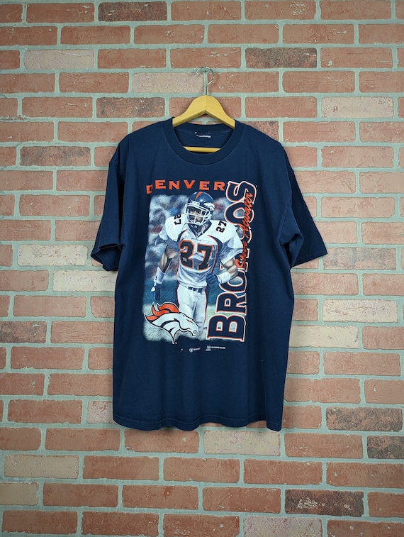 Retro Football Fans Vintage Kid's T-Shirt - Denver Team, Navy, Large (Youth)