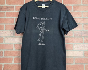 Vintage 2002 Double Sided Poems for Guys by Bill Kaluza ORIGINAL Poetry Tee - Large