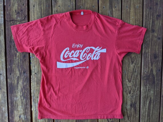Vintage 80s Paper Thin Coca Cola Logo Tee - XL (fi