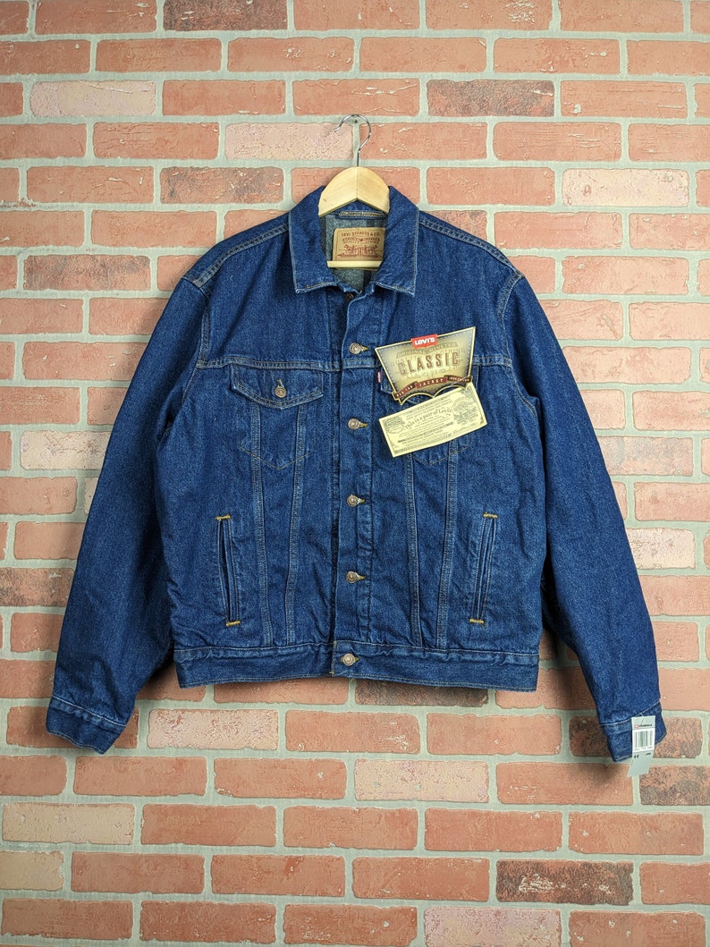 Vintage 90s DSWT Certificate Made in USA Levi's ORIGINAL Blanket Lined Trucker Jacket 71506-0316 44 Long image 1