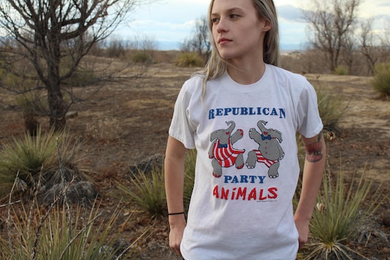 Vintage 1988 Republican Party Animal Tee - M (fits