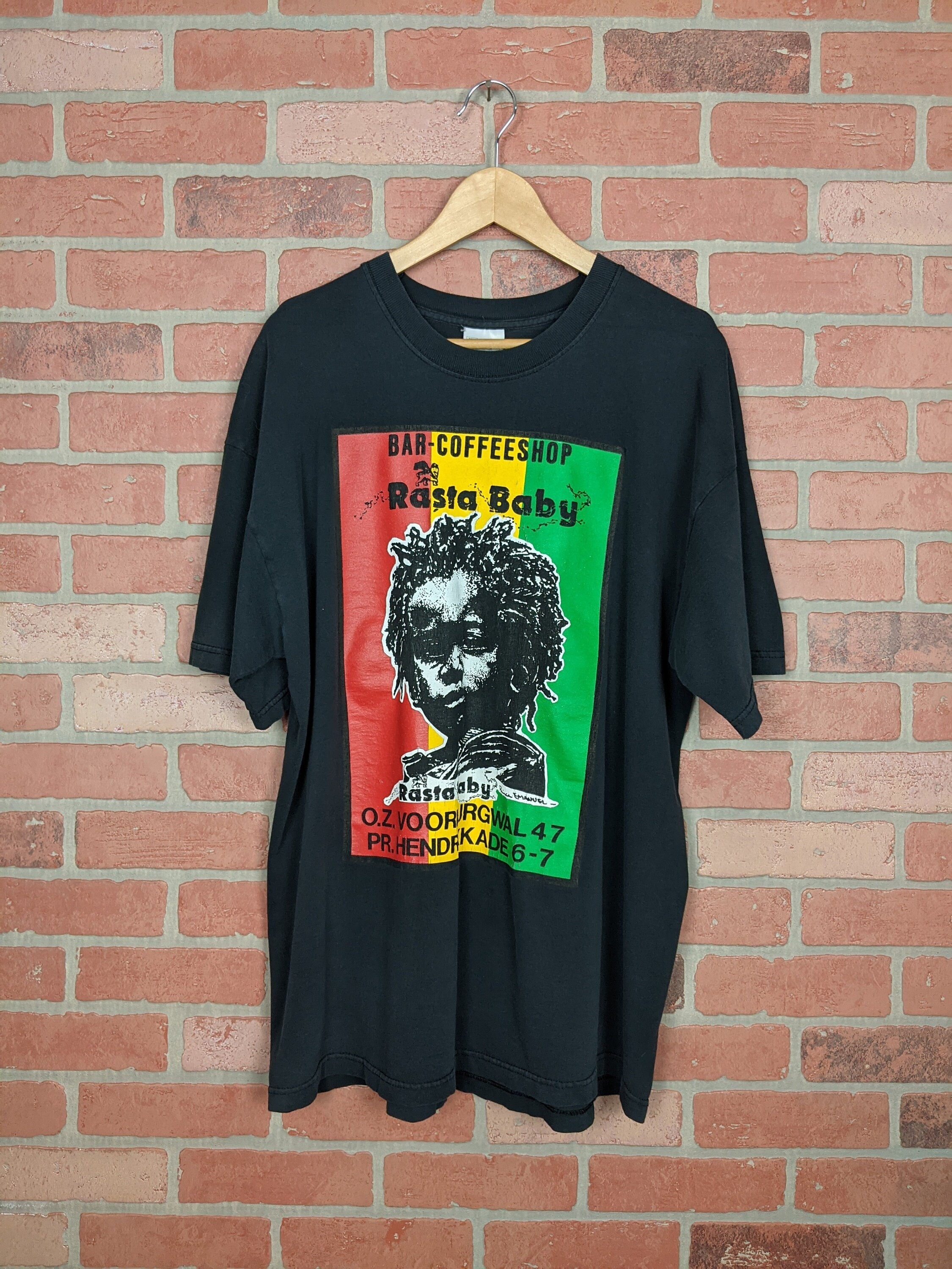 Vintage jaren 90 Rasta Baby ORIGINAL Art T shirt Extra groot