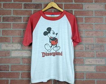 Vintage 80s Disneyland Mickey Mouse ORIGINAL 3/4 Sleeve Tee - Large