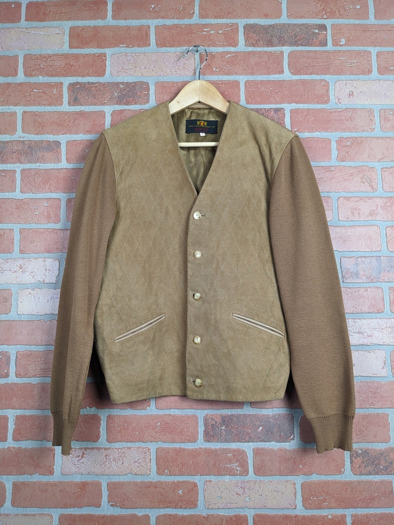 Vintage 70s May D&F ORIGINAL Quilted Suede Wool Combo Jacket Medium / Large image 1