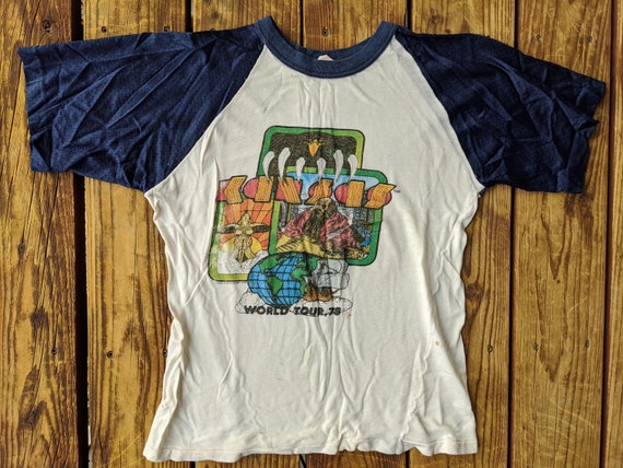 Vintage 1978 Kansas Worldwide Tour Rayon Jersey Sl