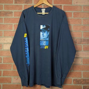 Vintage 90s Double Sided NASCAR Jeff Gordon ORIGINAL Longsleeve Tee - Large