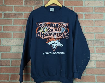 Vintage 90s NFL Denver Broncos Football ORIGINAL Superbowl Champions Crewneck Sweatshirt - Large