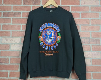 Vintage 90s NFL Denver Broncos Bullwhackers Casinos ORIGINAL Crewneck Sweatshirt - Large