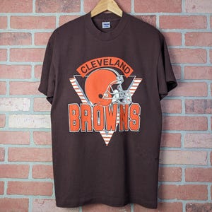 Vintage 80s Disstressed NFL Cleveland Browns Football ORIGINAL Sports Tee - Large