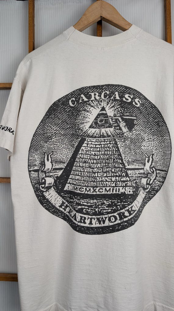 Vintage 90s Carcass Heartwork Tee - Extra Large - Etsy Israel