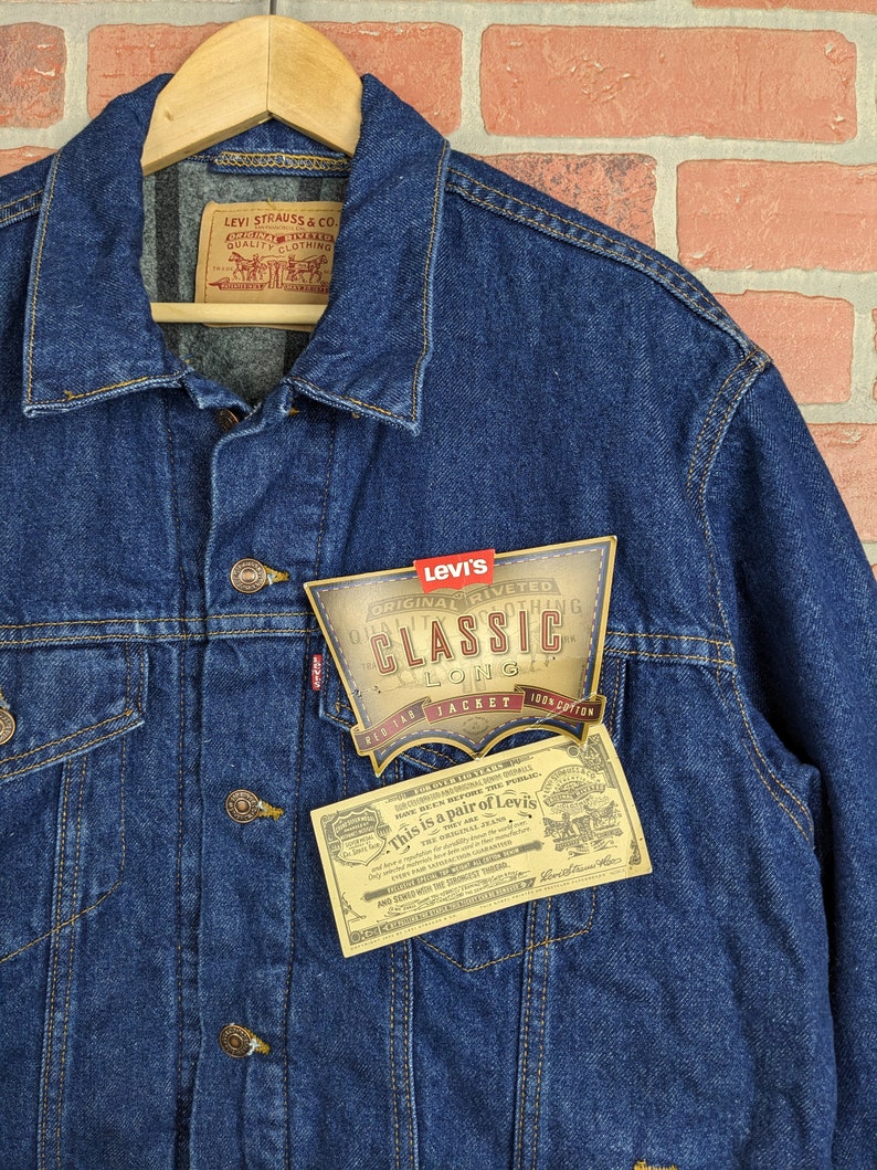 Vintage 90s DSWT Certificate Made in USA Levi's ORIGINAL Blanket Lined Trucker Jacket 71506-0316 44 Long image 2