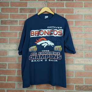 Vintage 90s NFL Denver Broncos Football Back-2-Back Superbowl ORIGINAL Sports Tee - Large