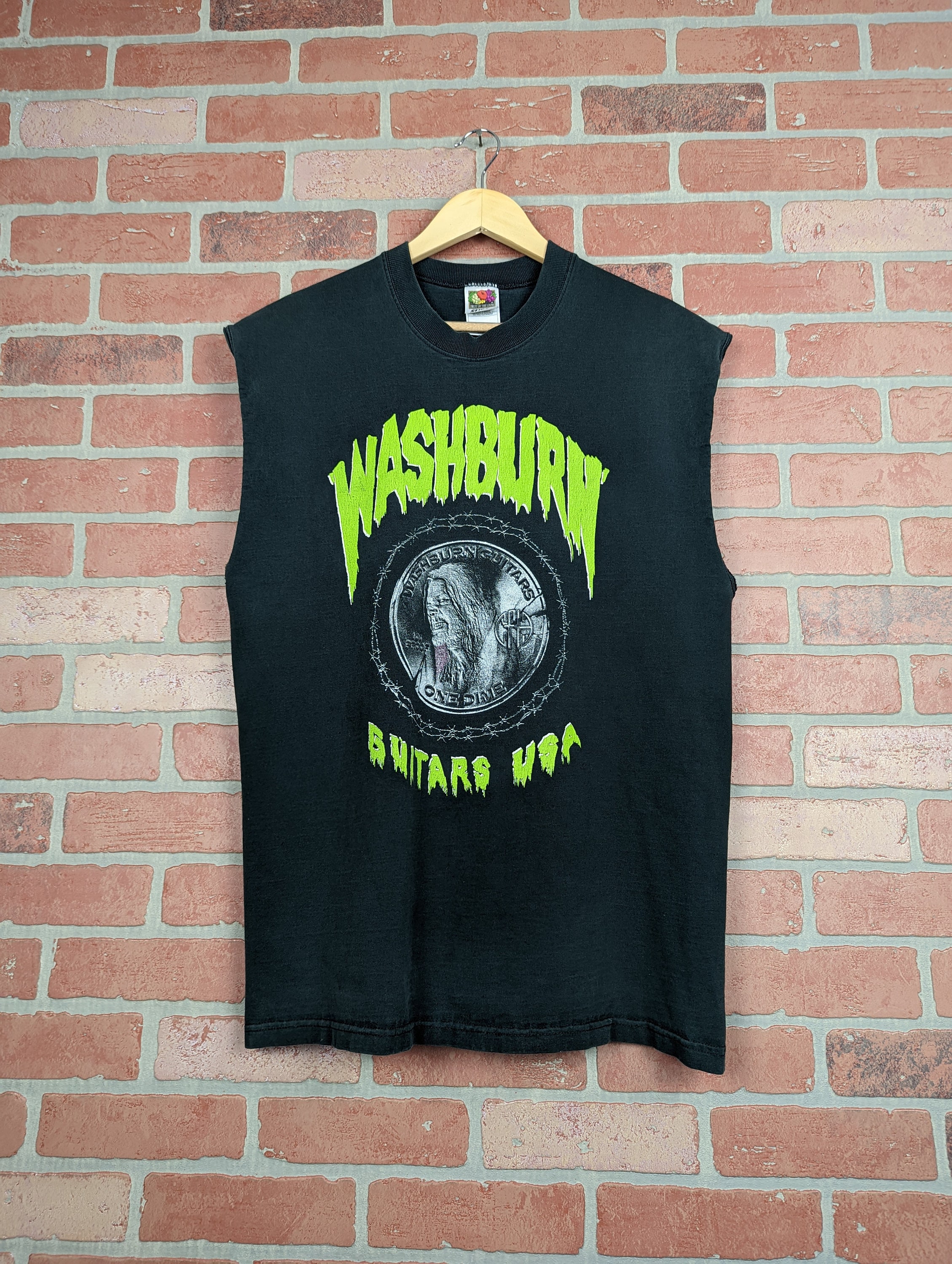 Vintage 90s Washburn Guitars Dimebag Darrell ORIGINAL Cut-off Tee