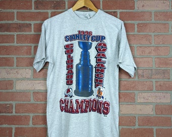 Vintage 1996 Double Sided NHL Colorado Avalanche Stanley Cup Champions ORIGINAL Graphic Tee - Medium