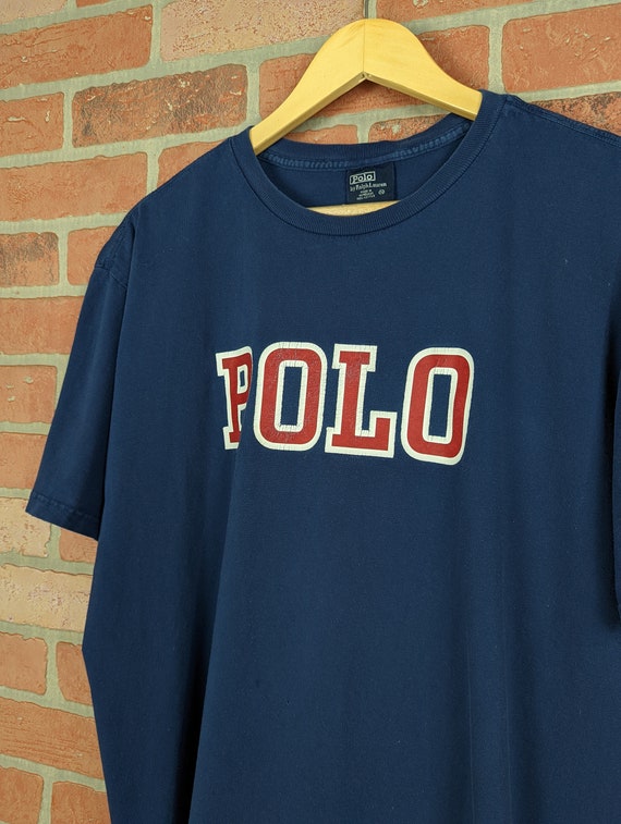 Vintage 90s Polo Ralph Lauren ORIGINAL Logo Tee -… - image 2