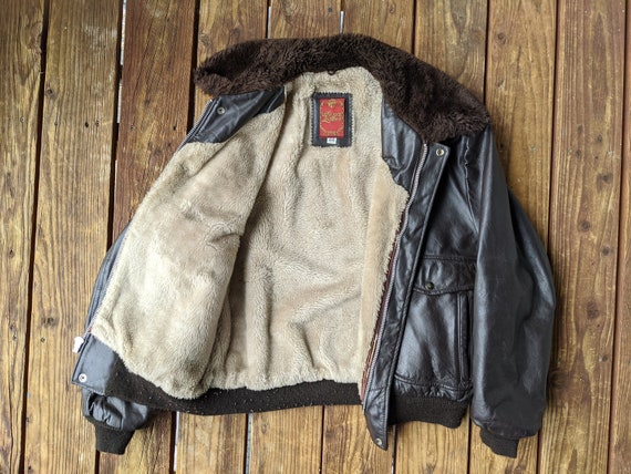 Vintage 70s / 80s Dark Brown Civilian Flight Jacke