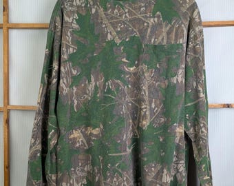 Maglietta mimetica a maniche lunghe Mossy Oak vintage anni '80-'90 - Extra Large