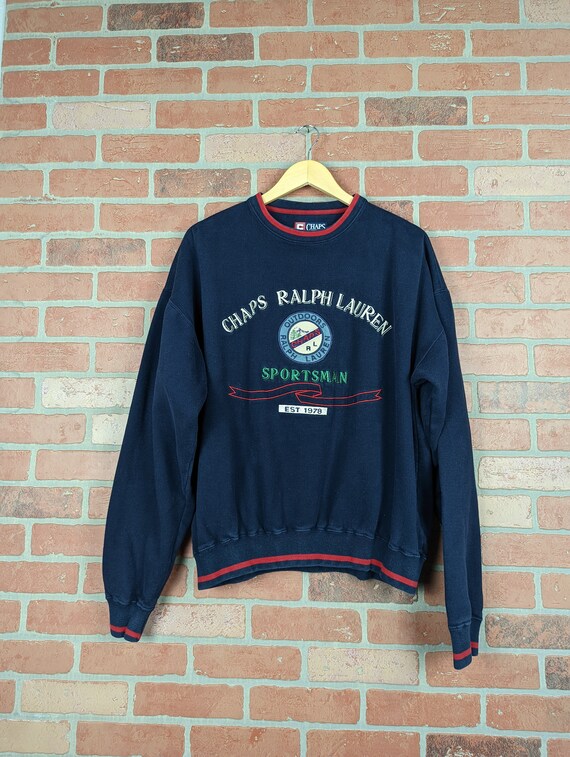 Vintage 90s 00s Y2k Embroidered Chaps Ralph Lauren Sportsmen ORIGINAL  Crewneck Sweatshirt - Large