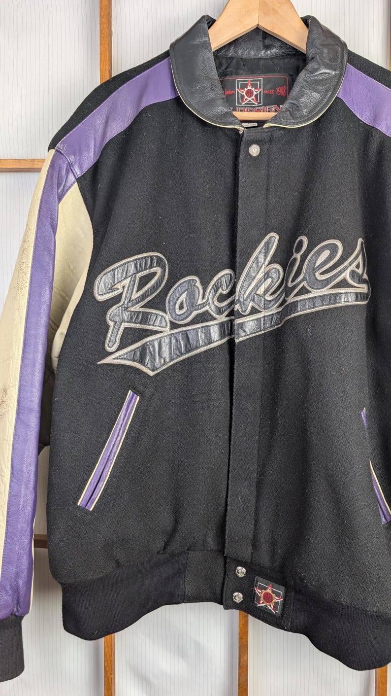 Vintage90s JH Designs Colorado Rockies Baseball Varsity Jacket - Large ...
