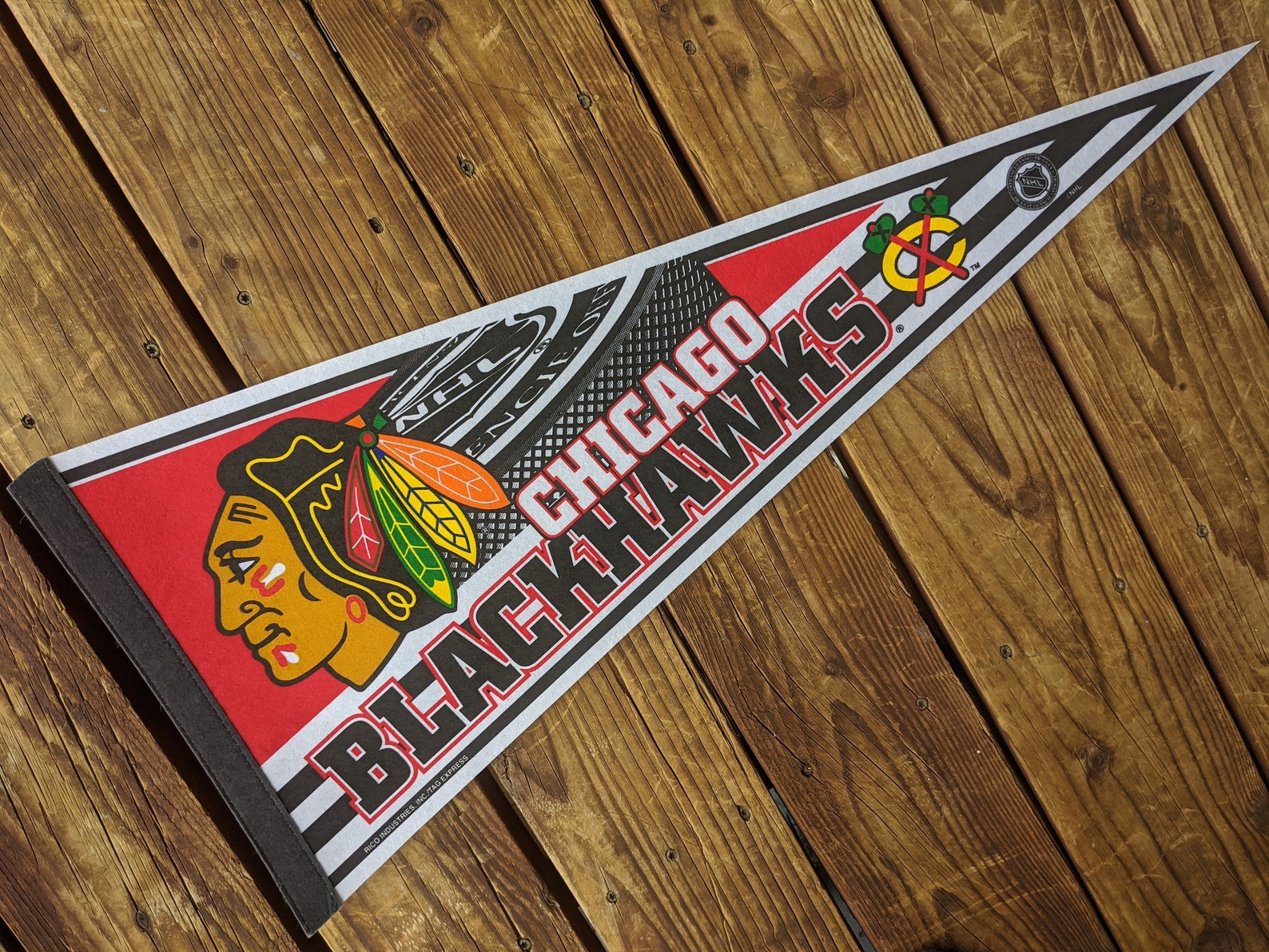 Vintage 90s NHL Hockey Chicago Blackhawks 3' Felt Pennant Etsy