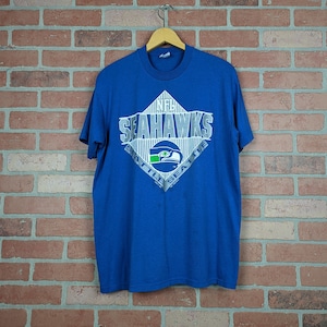 Vintage 80s NFL Seattle Seahawks Football ORIGINAL Sports Tee - Extra Large (fits Large)
