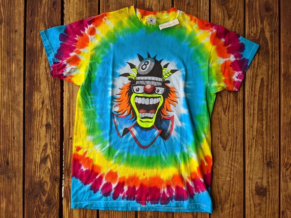 Vintage 1996 DSWT Neon Double Sided Crazy Clown Ty