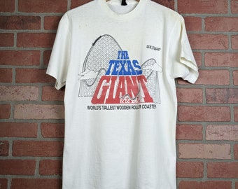Vintage 80s The Texas Giant ORIGINAL Rollercoaster Tee - Medium