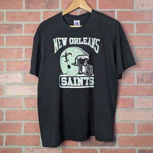 Camiseta esportiva original vintage dos anos 80 da NFL New Orleans Saints - extra grande