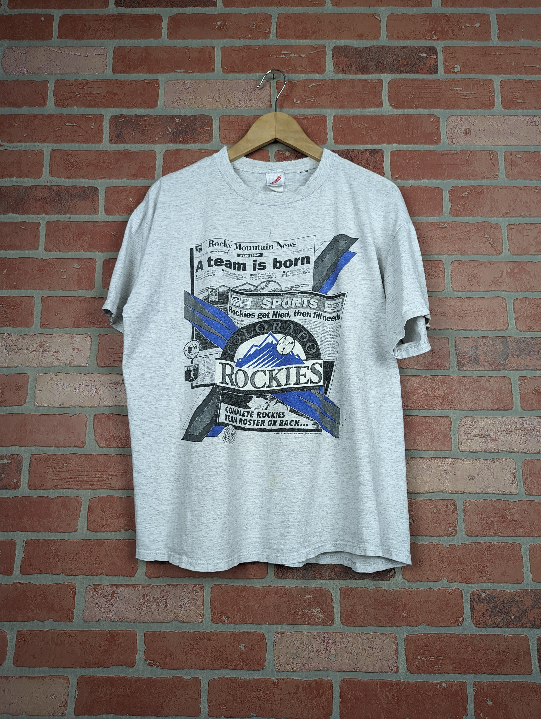 Vintage 90s Double Sided MLB Colorado Rockies ORIGINAL