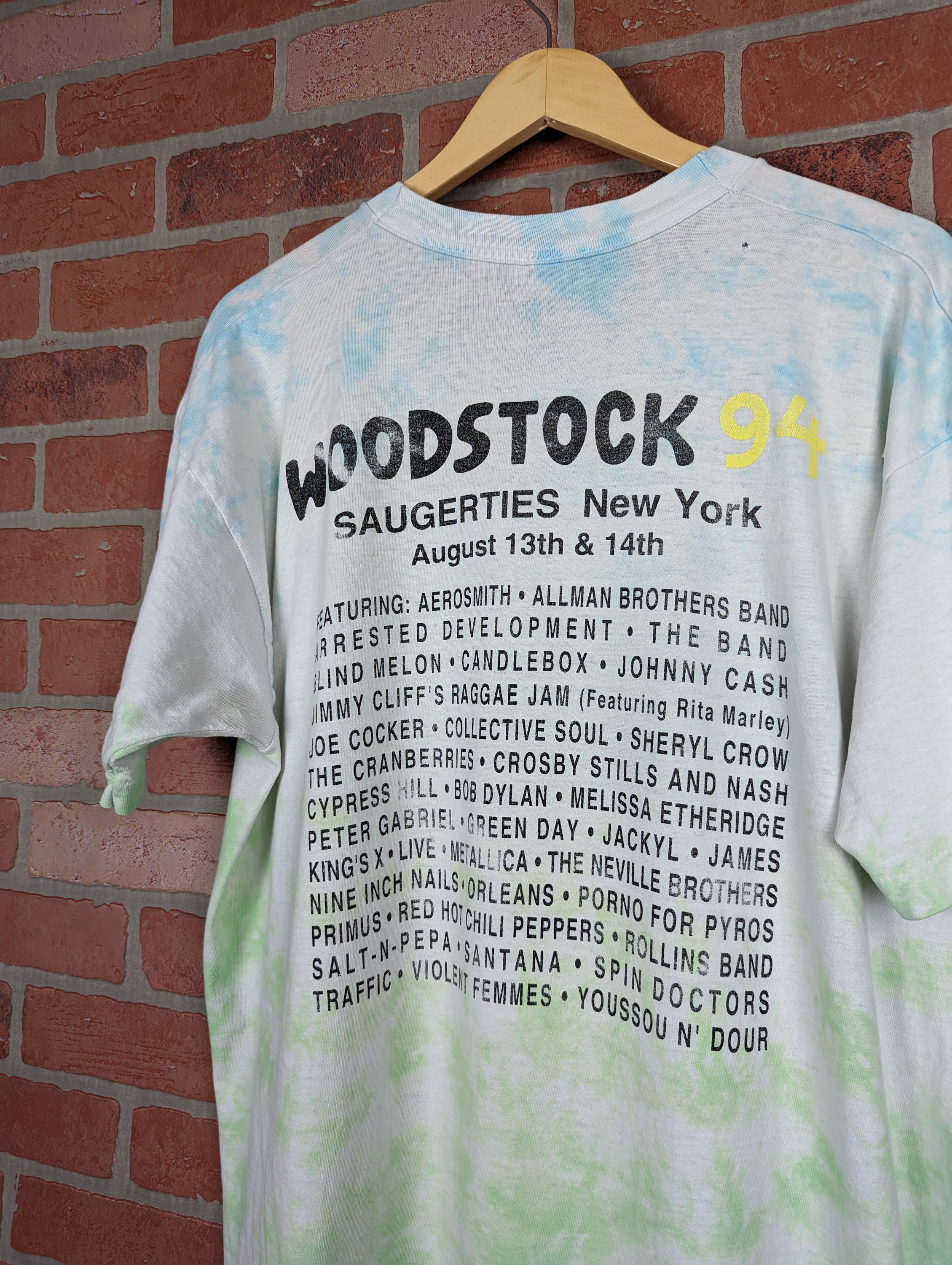 Vintage 1994 Double Sided Woodstock '94 ORIGINAL Festival Vintage 1994 Double Sided Woodstock '94 ORIGINAL Festival