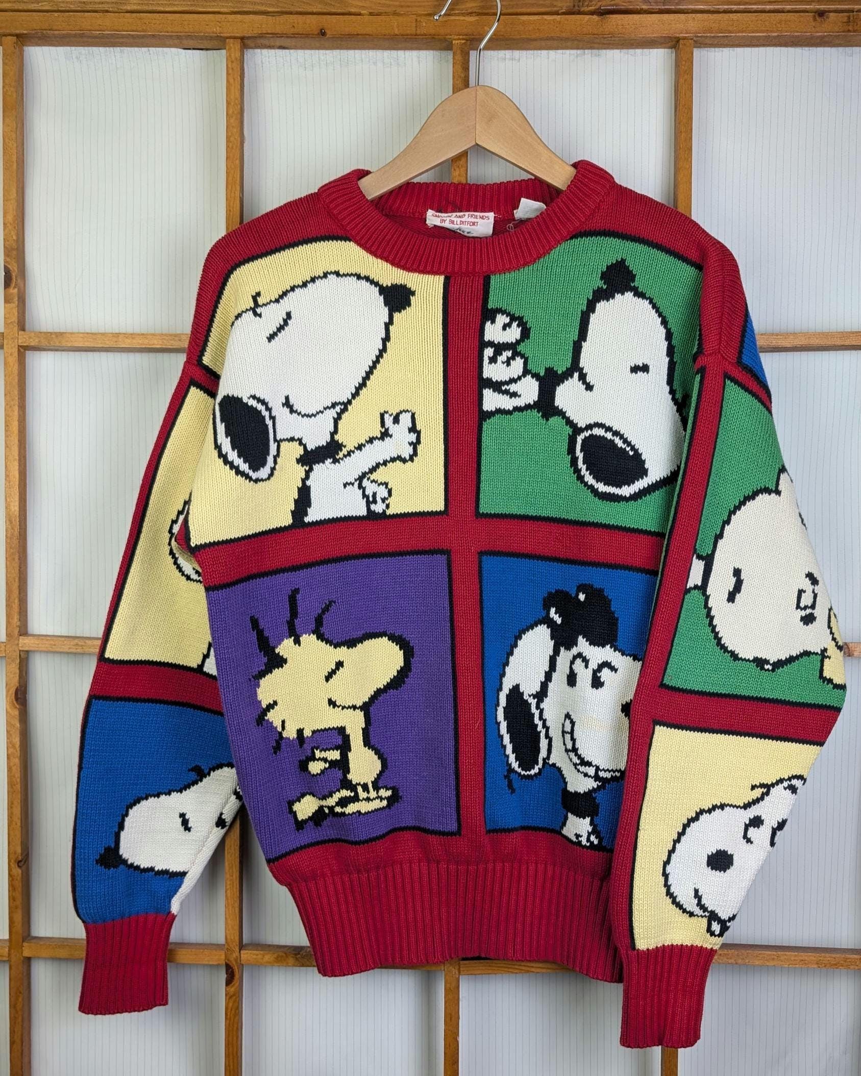 Snoopy Knit Sweater - Etsy