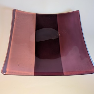 LARGE PURPLE Serving Platter, Snack Plate, Modern Design, Hand Made, Original Contemporary Decor, Classic, Canadian Art Glass, party dish