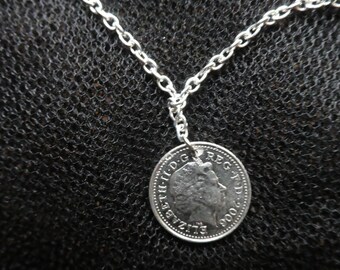 Necklace with 5 penny coin as pendant from FLIPƧIDE, year 2006