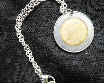 Bracelet with italian 500 lire, year 1991 from FLIPƧIDE