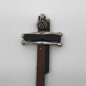 Unique One of a Kind Wooden Cross Pendant with Silver and Brass Accents. Handmade by Award Winning Silversmith Serzhan Bashirov