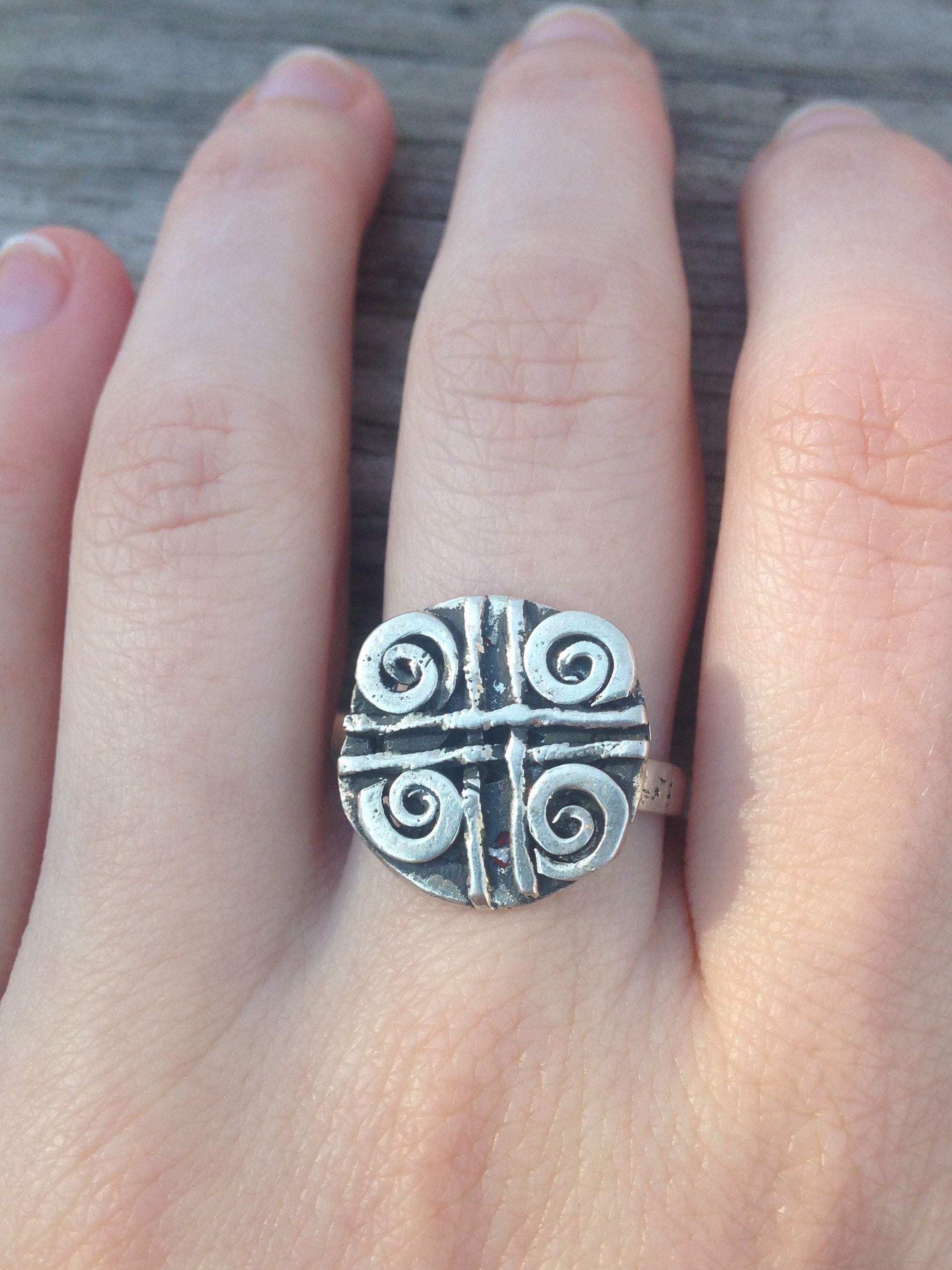 Silversimth Rings One of a Kind Silver Rings With Ethnic Elements. Size 6.5, Size 8 ...