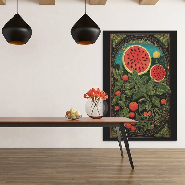 Harmony of Harvest, Palestine Artwork, Jaffa Oranges and Watermelon, Wall Print Art, #Free Palestine, Home Decor, #Ceasefire