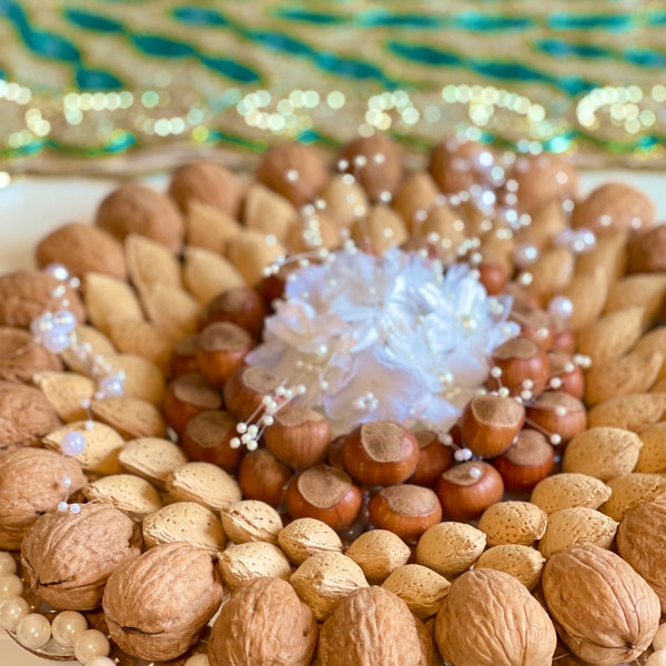 Sofreh Aghd nut-nuts tray-almond-walnut-hazelnut-persian wedding