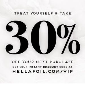 a black and white photo with the text treat yourself and take 30 % off your