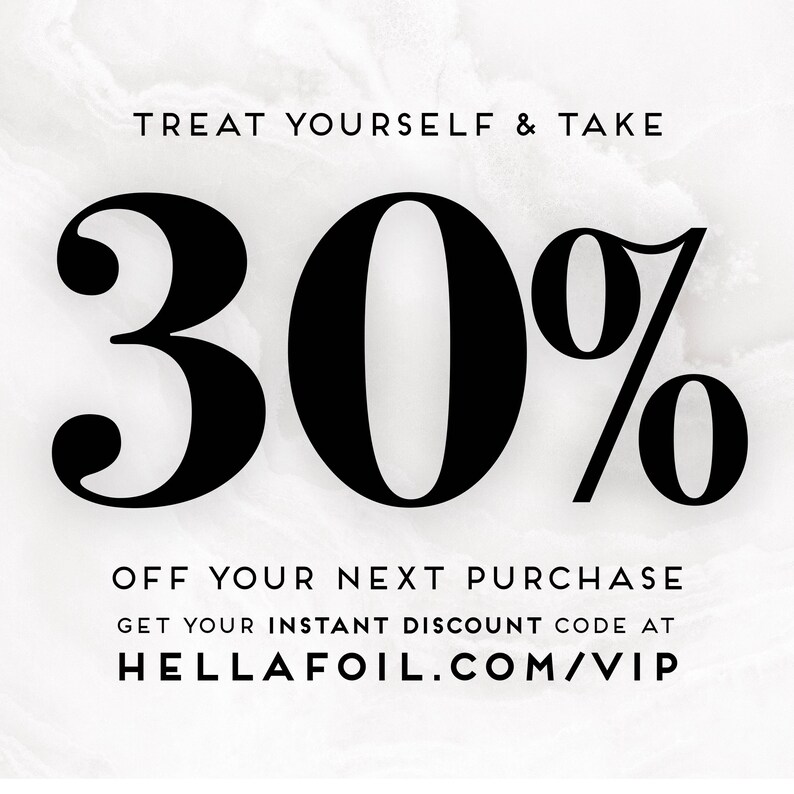 a black and white photo with the text treat yourself and take 30 % off your
