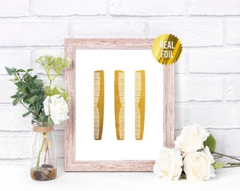 Glam Wall Art Hair Salon Decor Foil Print - Hairdresser - Beauty Salon - Hair Stylist Gift - Salon Wall Decor - Glam Decor